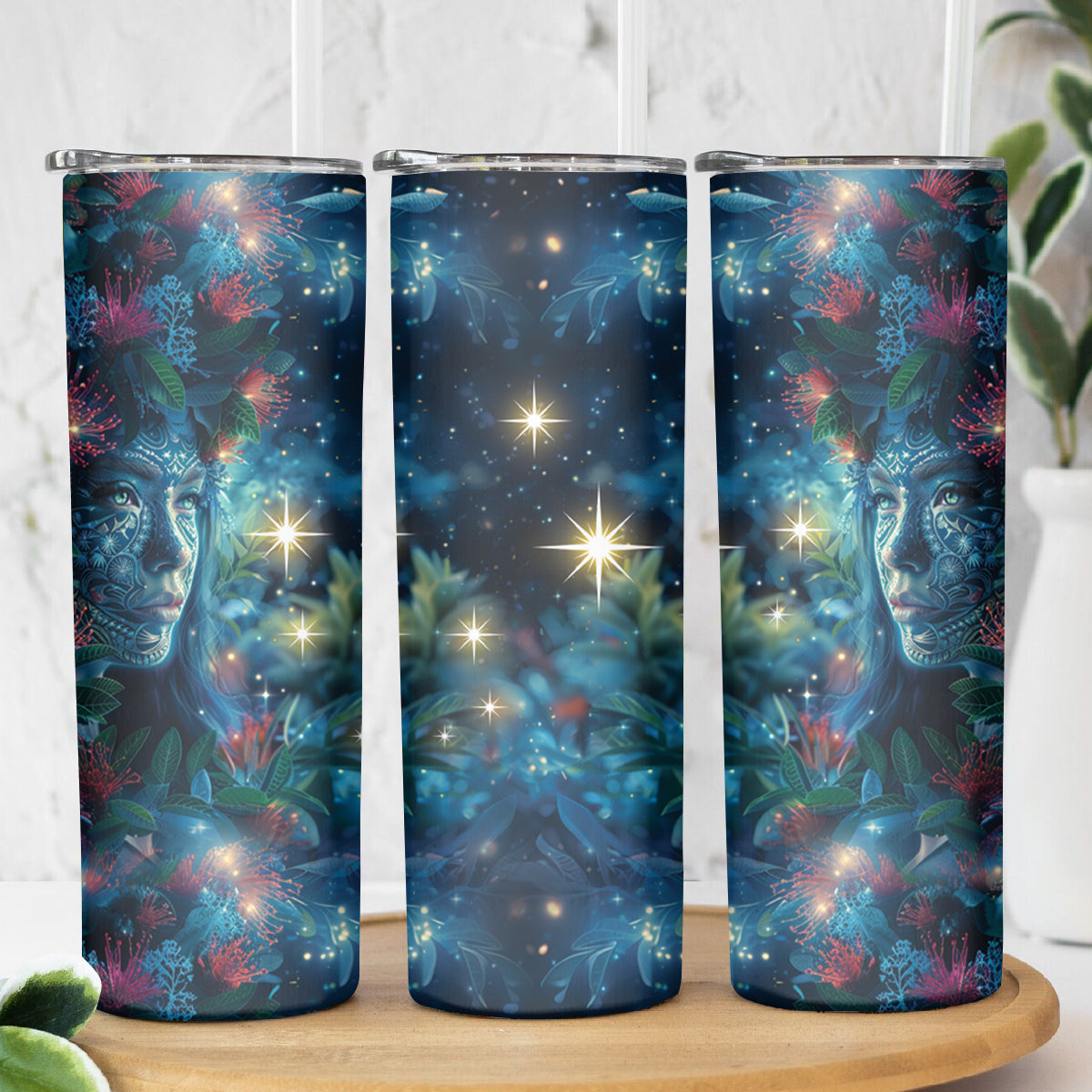 New Zealand Matariki Pohutukawa Skinny Tumbler Te Mauri te Ora