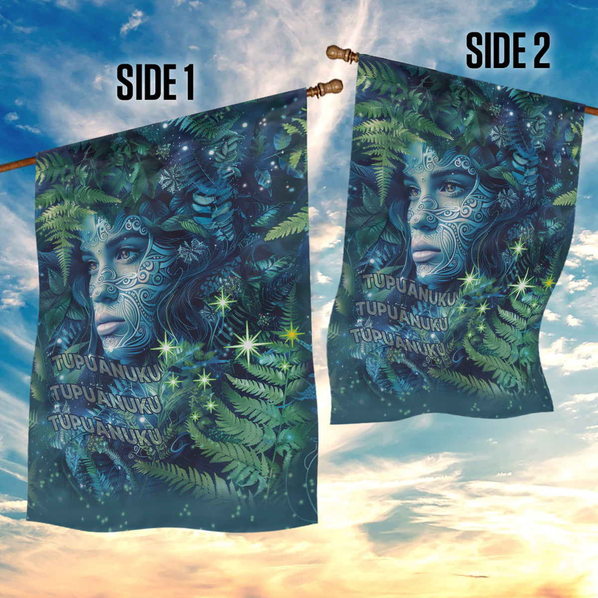 New Zealand Matariki Tupuanuku Garden Flag Te Wā o te Hauhake