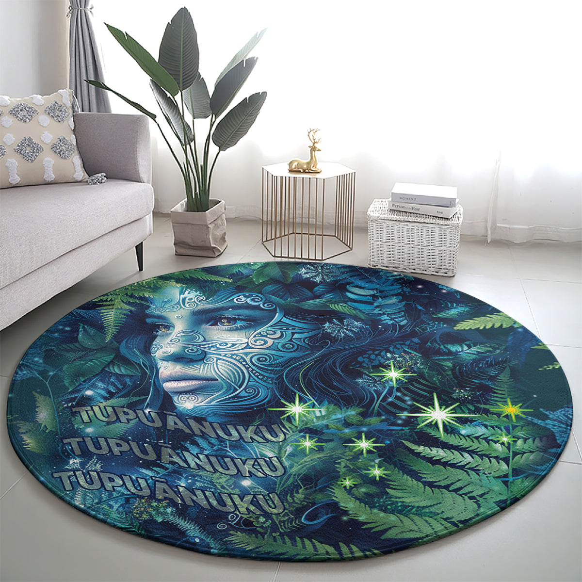 New Zealand Matariki Tupuanuku Round Carpet Te Wā o te Hauhake