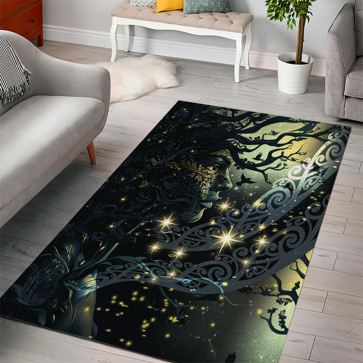 New Zealand Matariki Tupuarangi Area Rug Ngā Kai o te Rangi