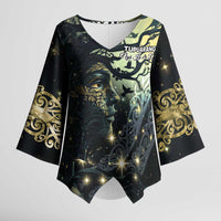 New Zealand Matariki Tupuarangi Kimono Sleeve Blouse Ng Kai o te Rangi - Polynesian Pride