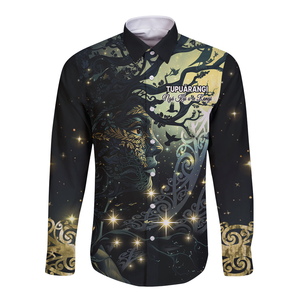 New Zealand Matariki Tupuarangi Long Sleeve Button Shirt Ngā Kai o te Rangi