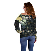 New Zealand Matariki Tupuarangi Off Shoulder Sweater Ngā Kai o te Rangi