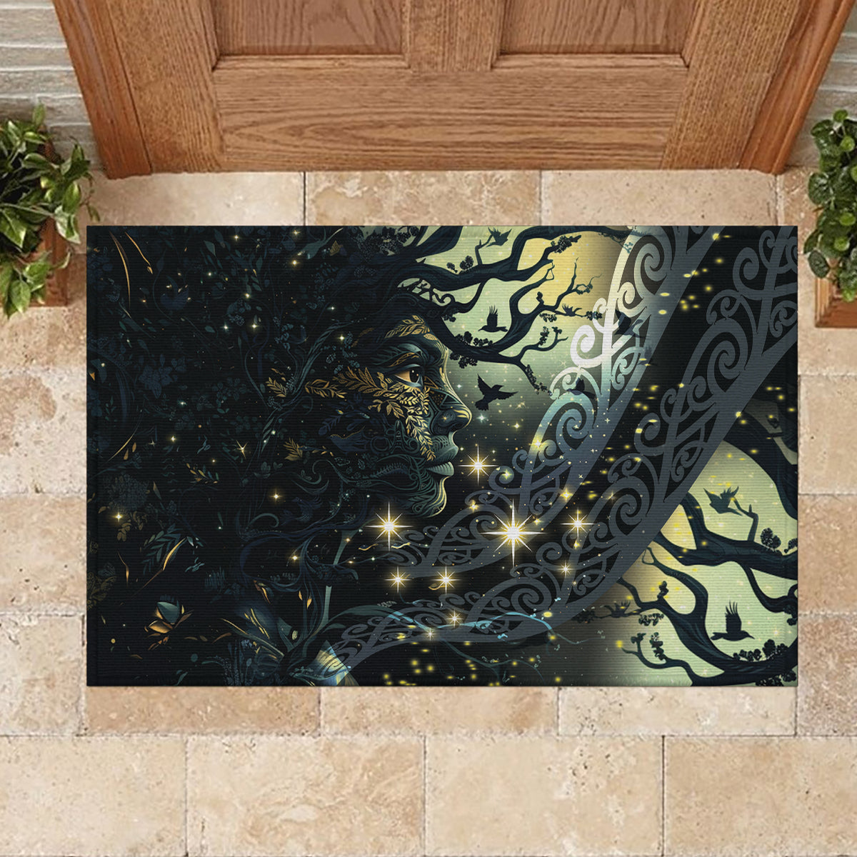 New Zealand Matariki Tupuarangi Rubber Doormat Ngā Kai o te Rangi