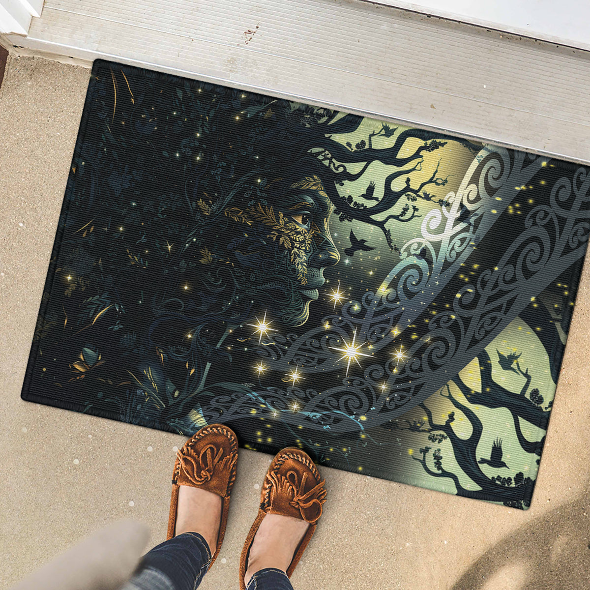New Zealand Matariki Tupuarangi Rubber Doormat Ngā Kai o te Rangi