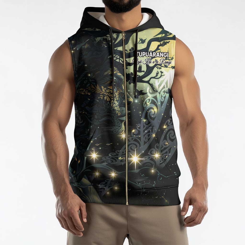 New Zealand Matariki Tupuarangi Sleeveless Zip Hoodie Ng Kai o te Rangi - Polynesian Pride