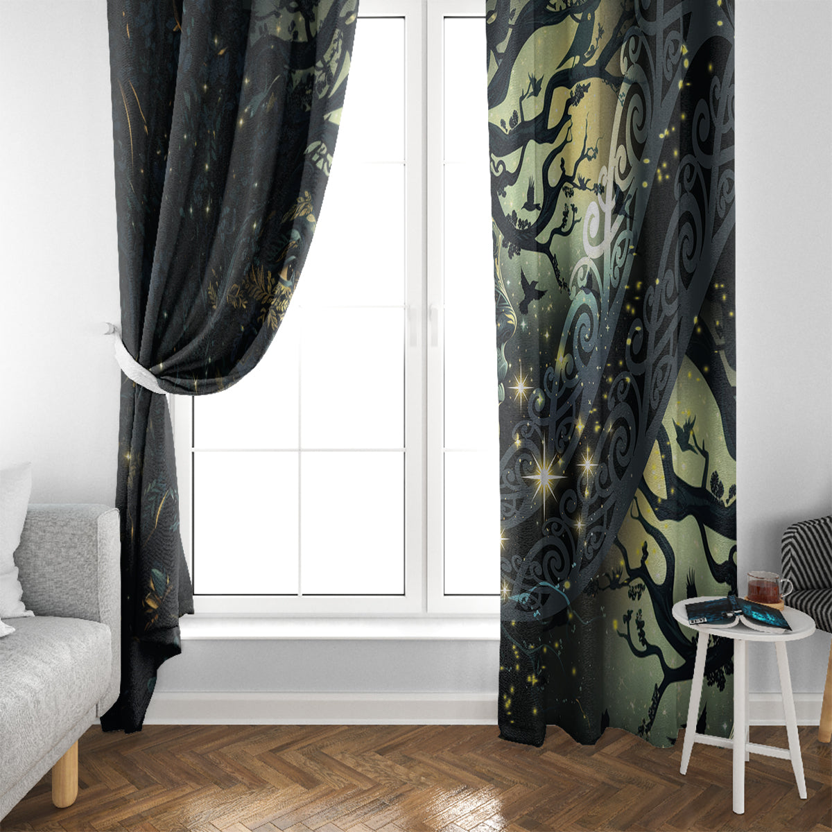 New Zealand Matariki Tupuarangi Window Curtain Ngā Kai o te Rangi