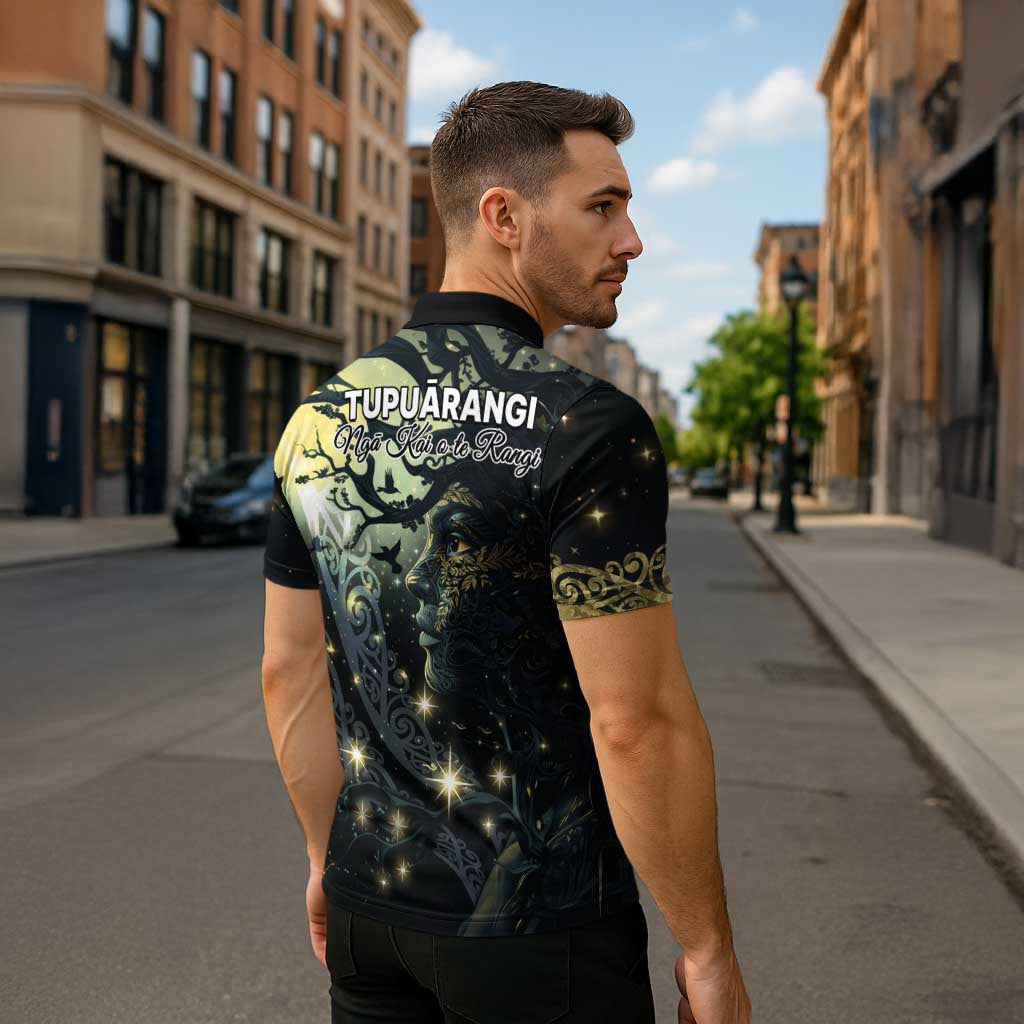 New Zealand Matariki Tupuarangi Zipper Polo Shirt Ng Kai o te Rangi - Polynesian Pride