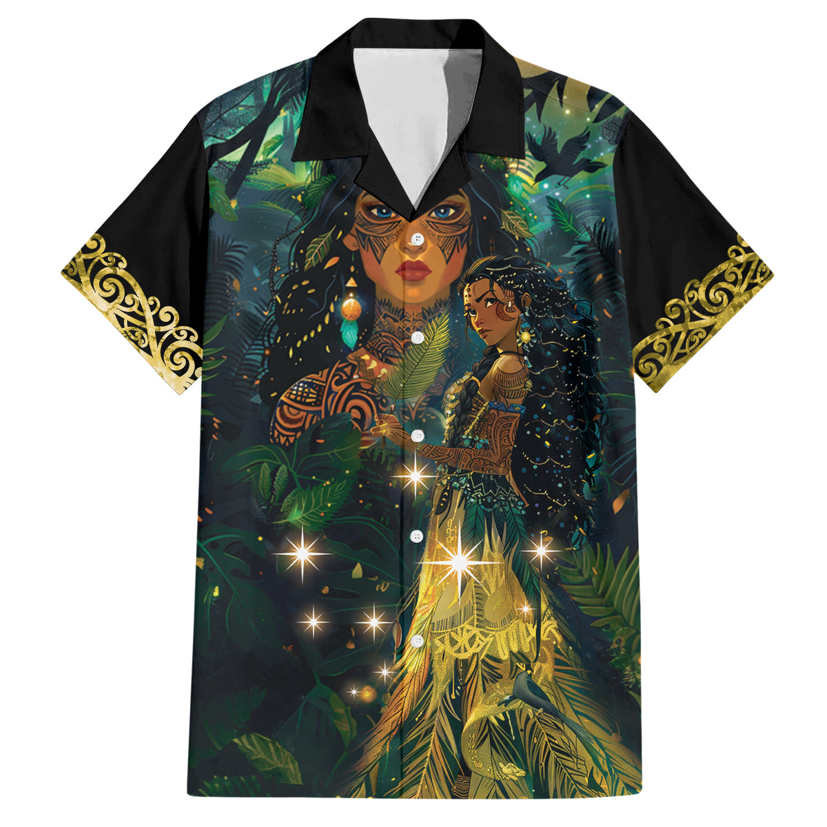 New Zealand Matariki Family Matching Short Sleeve Bodycon Dress and Hawaiian Shirt Rongoā Māori Wellbeing and Good Luck