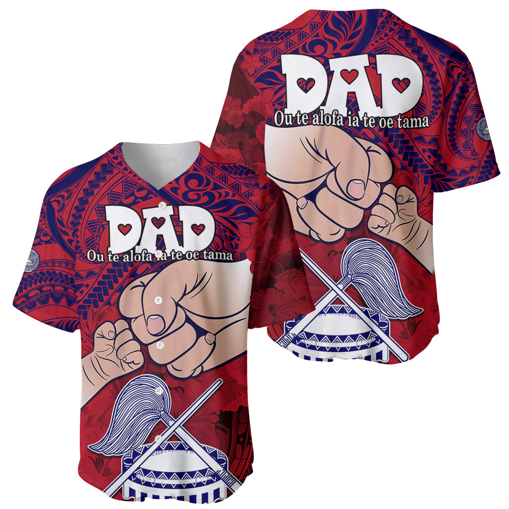 Fathers Day Polynesian Islands American Samoa Baseball Jersey Dad Ou Te Alofa Ia Te Oe Tama - Polynesian Flowers Tribal LT9 - Polynesian Pride