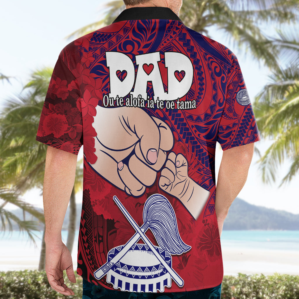 Dads Day American Samoa Hawaiian Shirt Dad Ou Te Alofa Ia Te Oe Tama - Polynesian Flowers Tribal LT9 - Polynesian Pride