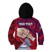 Personalised Fathers Day Polynesian Islands American Samoa Kid Hoodie Dad Ou Te Alofa Ia Te Oe Tama - Polynesian Flowers Tribal LT9 - Polynesian Pride