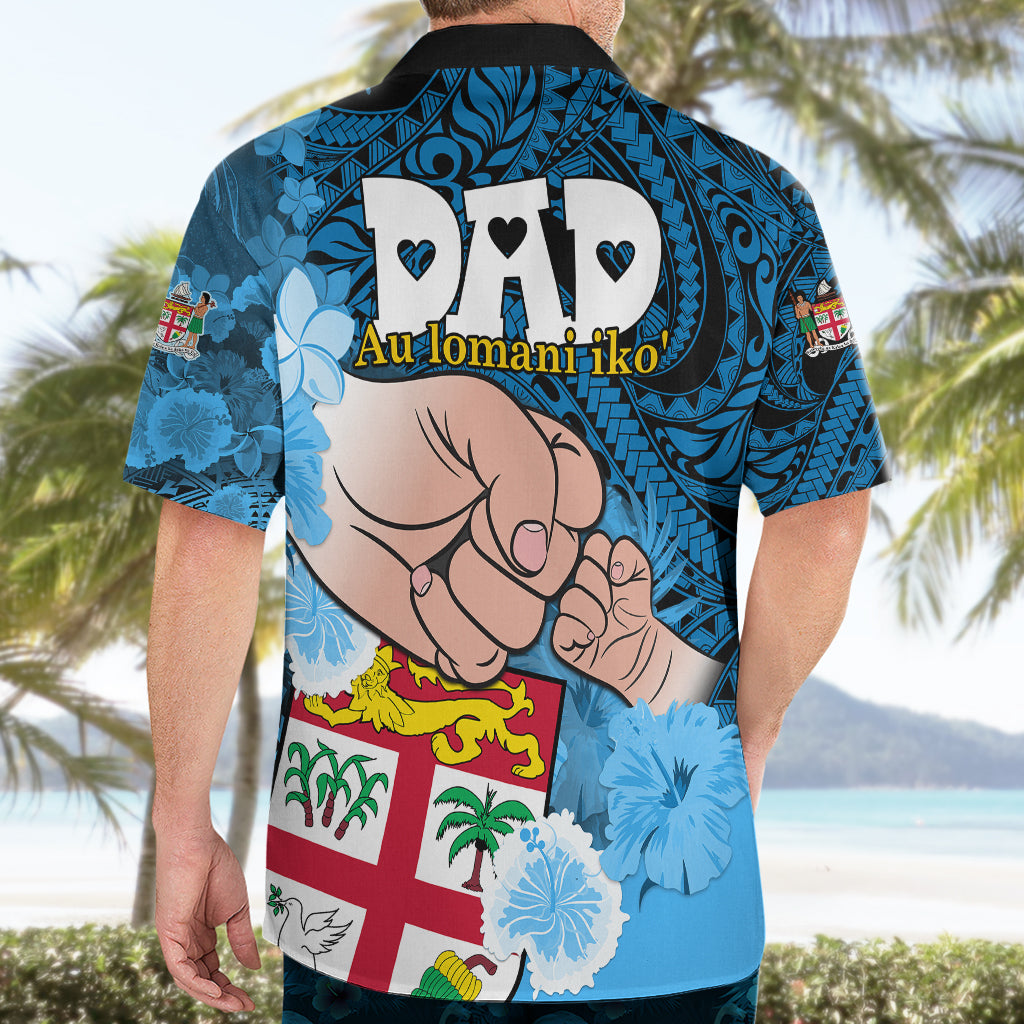 Dads Day Fiji Hawaiian Shirt Dad Au Lomani Iko - Polynesian Flowers Tribal LT9 - Polynesian Pride