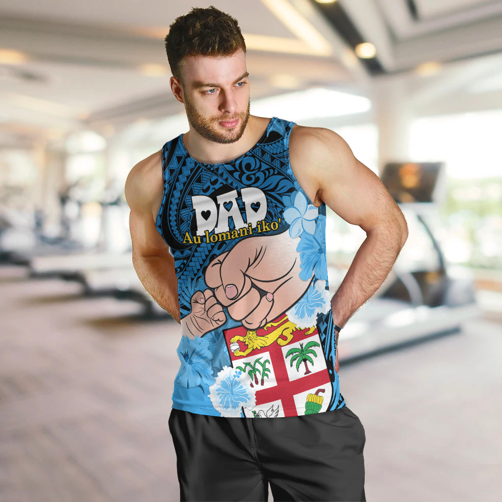 Dads Day Fiji Men Tank Top Dad Au Lomani Iko - Polynesian Flowers Tribal LT9 - Polynesian Pride