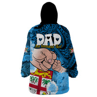Dads Day Fiji Wearable Blanket Hoodie Dad Au Lomani Iko - Polynesian Flowers Tribal LT9 - Polynesian Pride