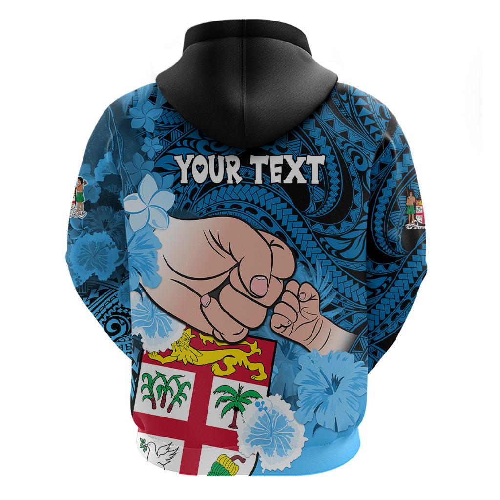 Custom Dads Day Fiji Hoodie Dad Au Lomani Iko Polynesian Flowers Tribal LT9 - Polynesian Pride