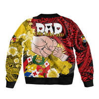 Dads Day Tonga Bomber Jacket Dad Ofa lahi atu - Polynesian Flowers Tribal LT9 - Polynesian Pride