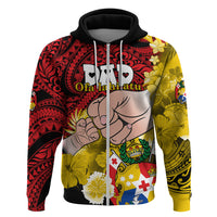 Dads Day Tonga Hoodie Dad ofa lahi atu Polynesian Flowers Tribal LT9 Zip Hoodie Red - Polynesian Pride