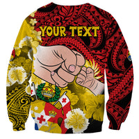 Personalised Dads Day Tonga Sweatshirt Dad Ofa lahi atu - Polynesian Flowers Tribal LT9 - Polynesian Pride
