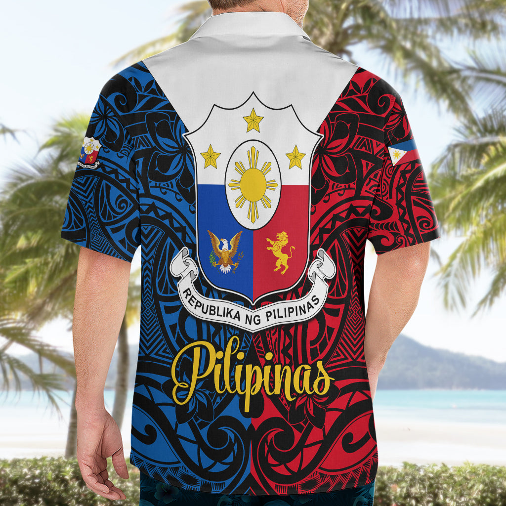 Polynesian Philippines Hawaiian Shirt Pilipinas Flag Style for 125th Independence Anniversary Black LT9 - Polynesian Pride