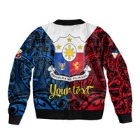 Personalised 125th Independence Anniversary Philippines Bomber Jacket Polynesian Pilipinas Flag Style - Black LT9 - Polynesian Pride