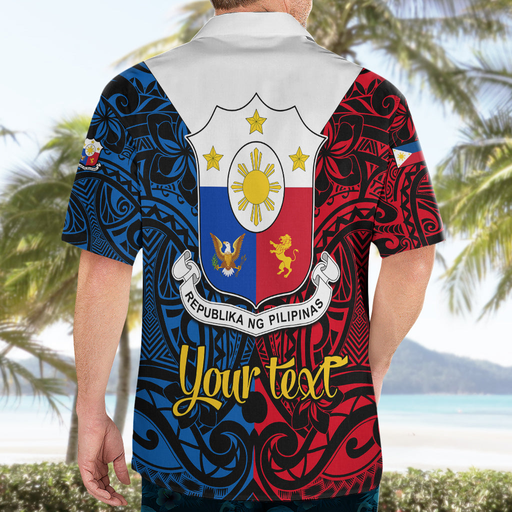 Personalised 125th Independence Anniversary Philippines Hawaiian Shirt Polynesian Pilipinas Flag Style - Black LT9 - Polynesian Pride