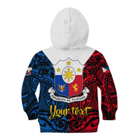 Personalised Polynesian Philippines Kid Hoodie Pilipinas Flag Style for 125th Independence Anniversary Black LT9 - Polynesian Pride