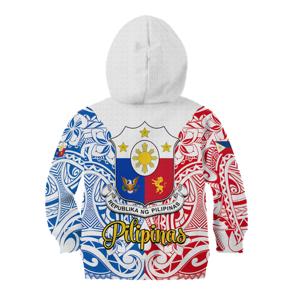 125th Independence Anniversary Philippines Kid Hoodie Polynesian Pilipinas Flag Style - White LT9 - Polynesian Pride