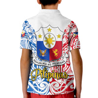 Polynesian Philippines Kid Polo Shirt Pilipinas Flag Style for 125th Independence Anniversary White LT9 - Polynesian Pride