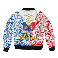125th Independence Anniversary Philippines Sleeve Zip Bomber Jacket Polynesian Pilipinas Flag Style - White LT9 - Polynesian Pride