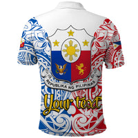 Custom 125th Independence Anniversary Philippines Polo Shirt Polynesian Pilipinas Flag Style White LT9 - Polynesian Pride