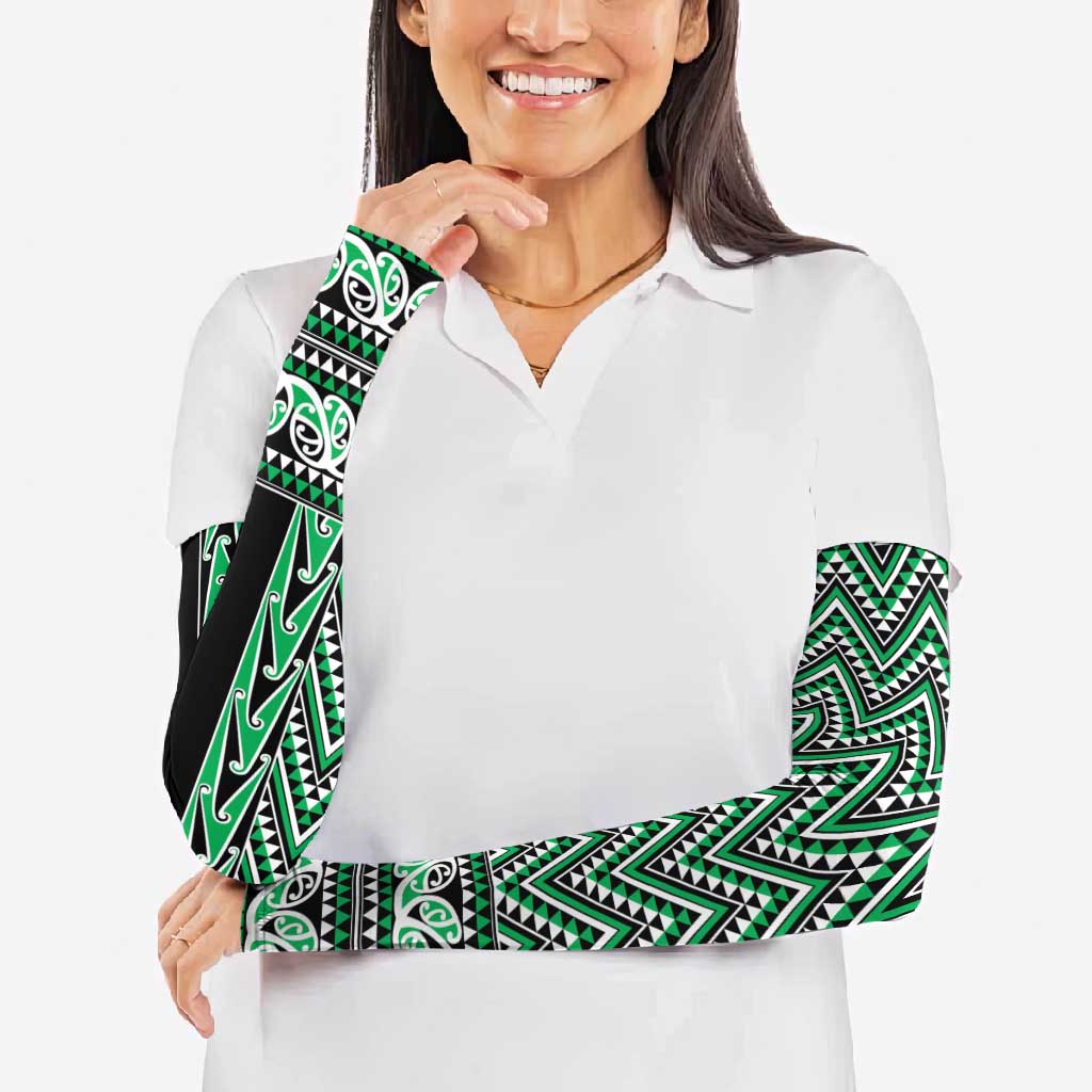 New Zealand Maori Niho Taniwha Arm Sleeves Kakariki Mangopare and Puhoro Pattern - Polynesian Pride