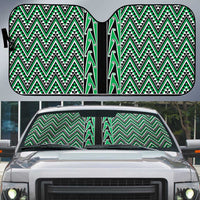 New Zealand Maori Niho Taniwha Auto Sun Shade Kakariki Mangopare and Puhoro Pattern - Polynesian Pride
