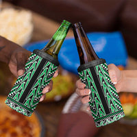 New Zealand Maori Niho Taniwha 4 in 1 Can Cooler Tumbler Kakariki Mangopare and Puhoro Pattern