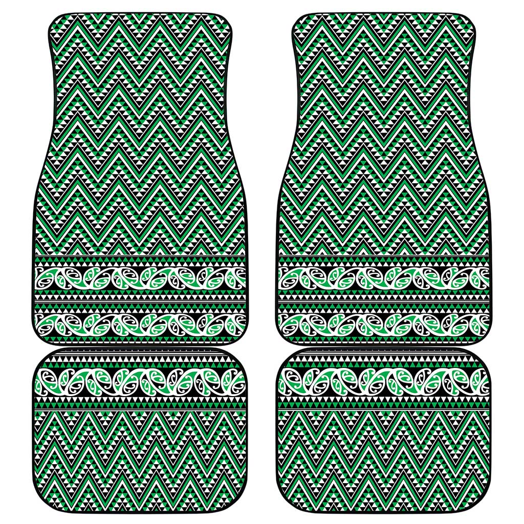 New Zealand Maori Niho Taniwha Car Mats Kakariki Mangopare and Puhoro Pattern