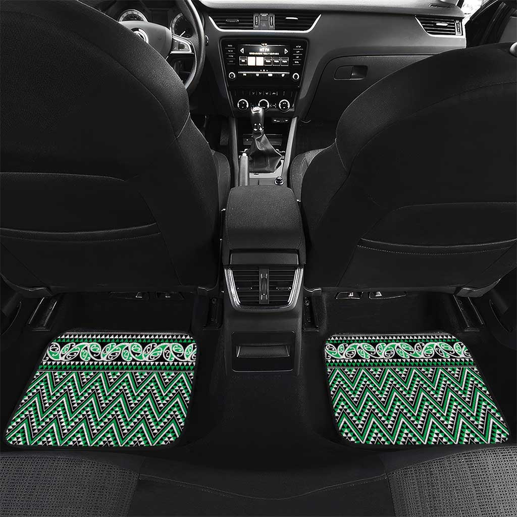 New Zealand Maori Niho Taniwha Car Mats Kakariki Mangopare and Puhoro Pattern