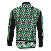 New Zealand Maori Niho Taniwha Family Matching Off Shoulder Short Dress and Hawaiian Shirt Kakariki Mangopare and Puhoro Pattern