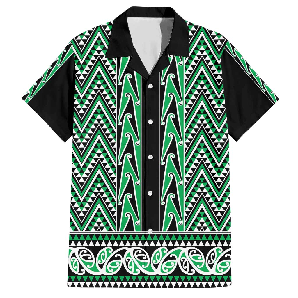 New Zealand Maori Niho Taniwha Family Matching Short Sleeve Bodycon Dress and Hawaiian Shirt Kakariki Mangopare and Puhoro Pattern