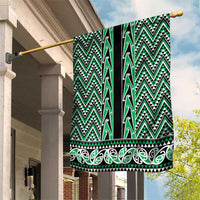 New Zealand Maori Niho Taniwha Garden Flag Kakariki Mangopare and Puhoro Pattern