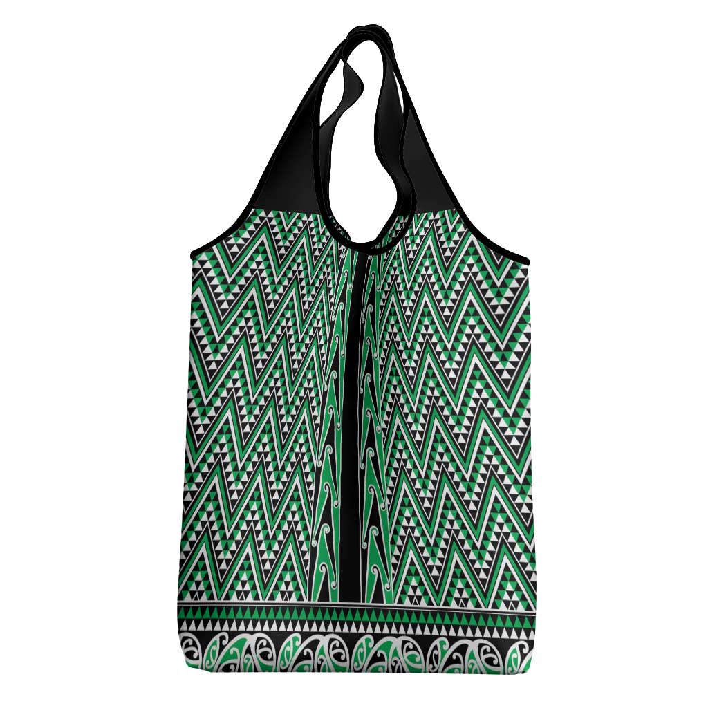 New Zealand Maori Niho Taniwha Grocery Bag Kakariki Mangopare and Puhoro Pattern LT9 - Polynesian Pride