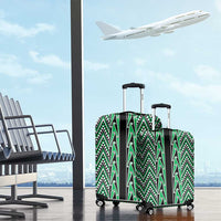 New Zealand Maori Niho Taniwha Luggage Cover Kakariki Mangopare and Puhoro Pattern