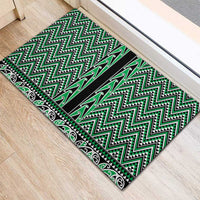New Zealand Maori Niho Taniwha Rubber Doormat Kakariki Mangopare and Puhoro Pattern
