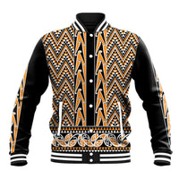 New Zealand Maori Niho Taniwha Baseball Jacket Karaka Mangopare and Puhoro Pattern