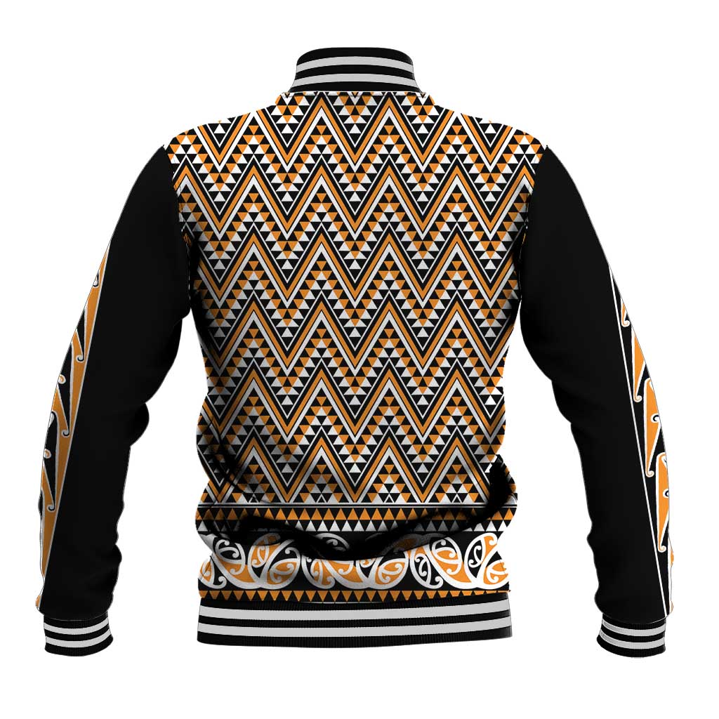 New Zealand Maori Niho Taniwha Baseball Jacket Karaka Mangopare and Puhoro Pattern