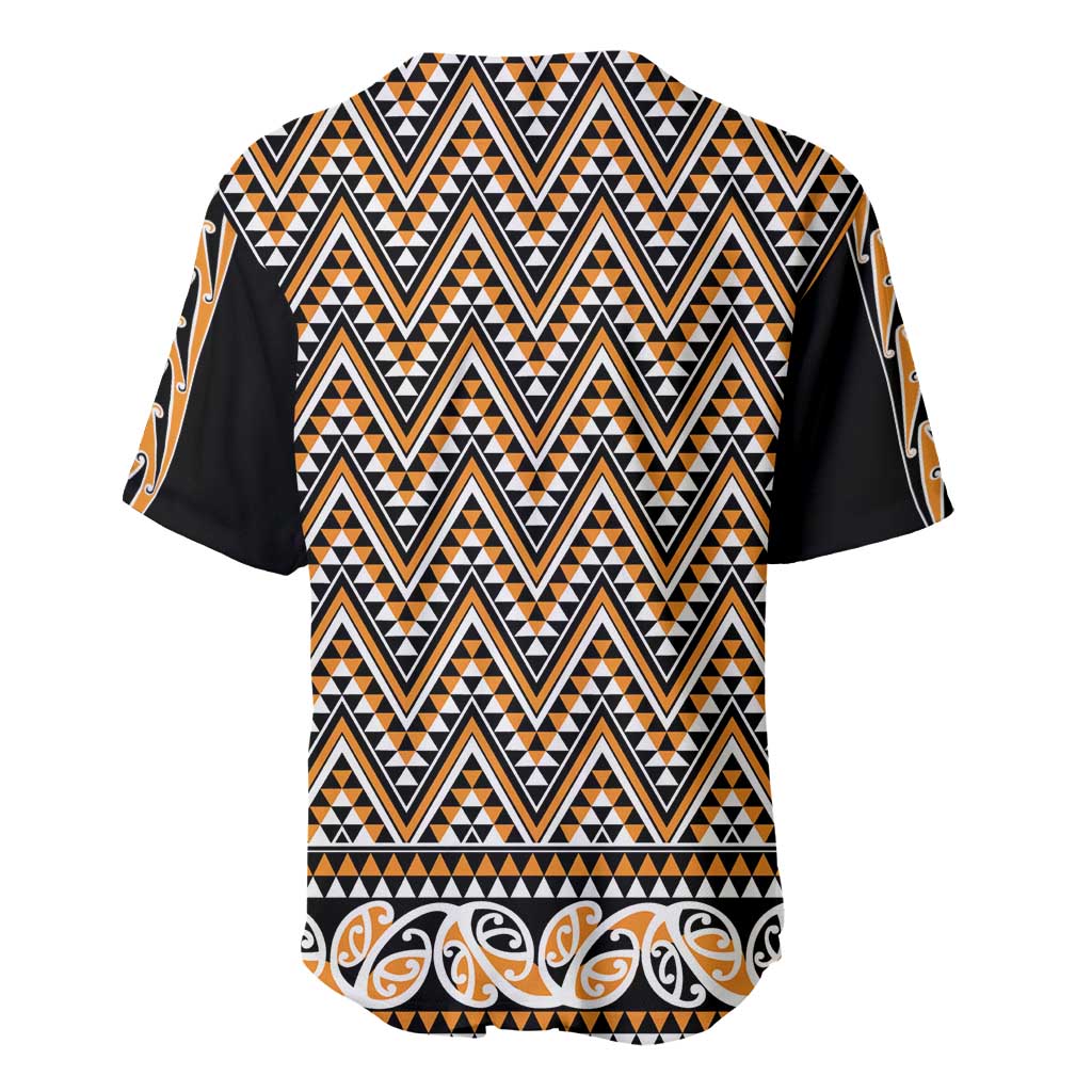 New Zealand Maori Niho Taniwha Baseball Jersey Karaka Mangopare and Puhoro Pattern