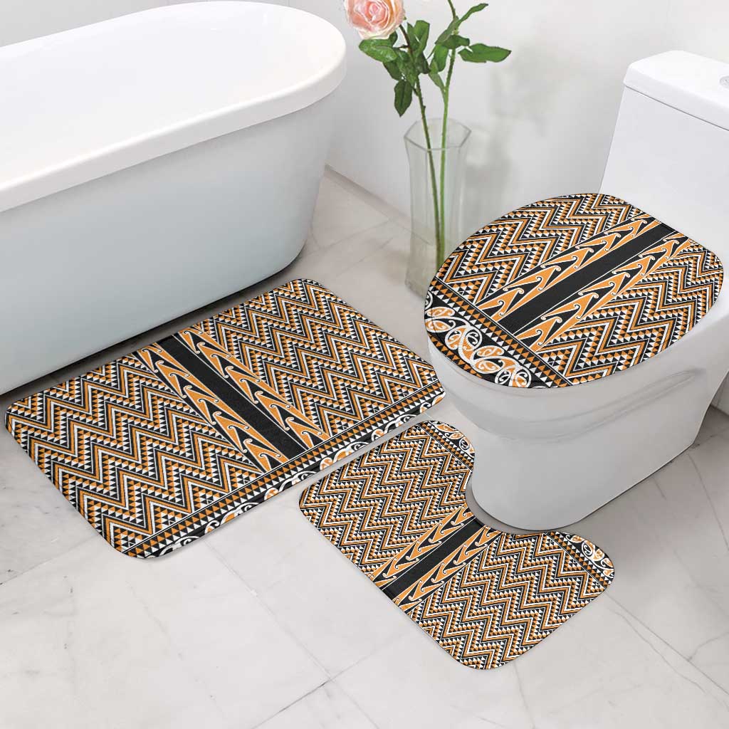 New Zealand Maori Niho Taniwha Bathroom Set Karaka Mangopare and Puhoro Pattern - Polynesian Pride