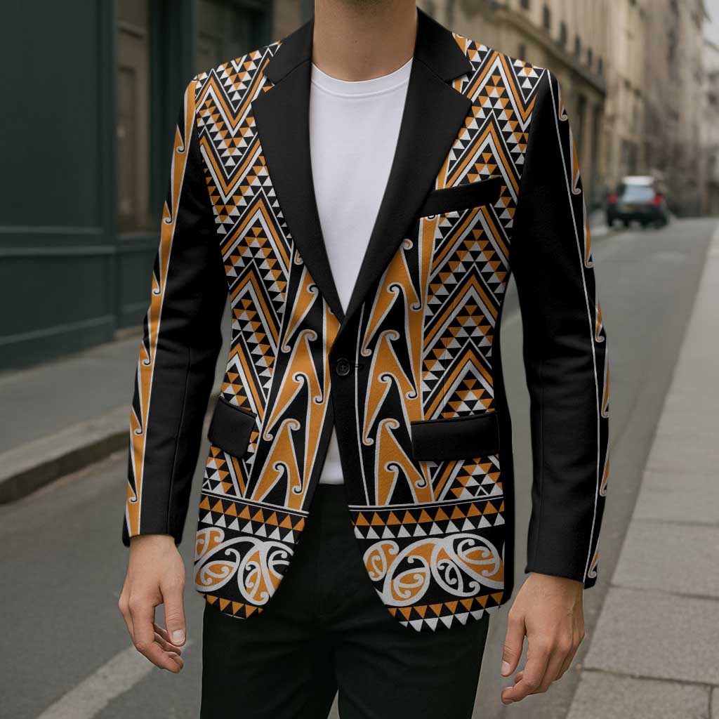 New Zealand Maori Niho Taniwha Blazer Karaka Mangopare and Puhoro Pattern - Polynesian Pride