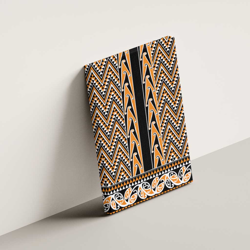 New Zealand Maori Niho Taniwha Canvas Wall Art Karaka Mangopare and Puhoro Pattern