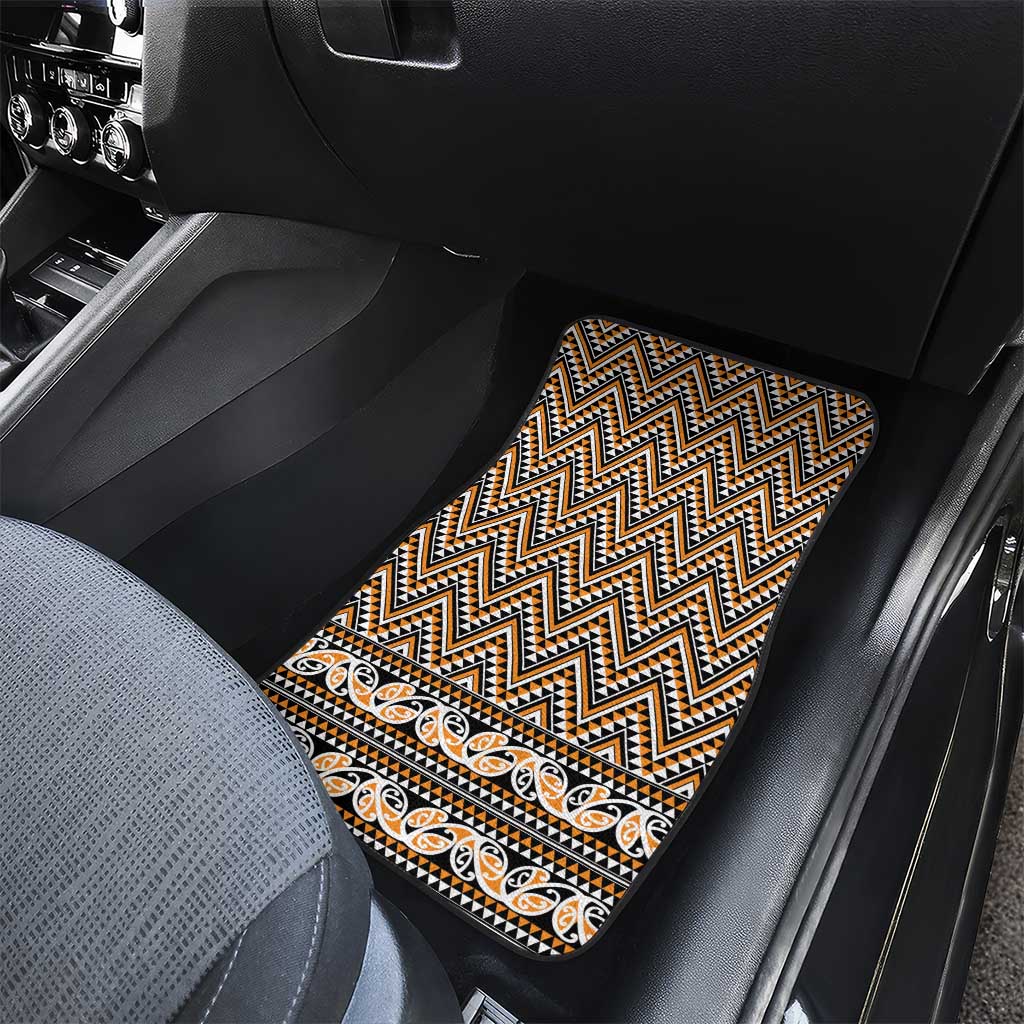 New Zealand Maori Niho Taniwha Car Mats Karaka Mangopare and Puhoro Pattern