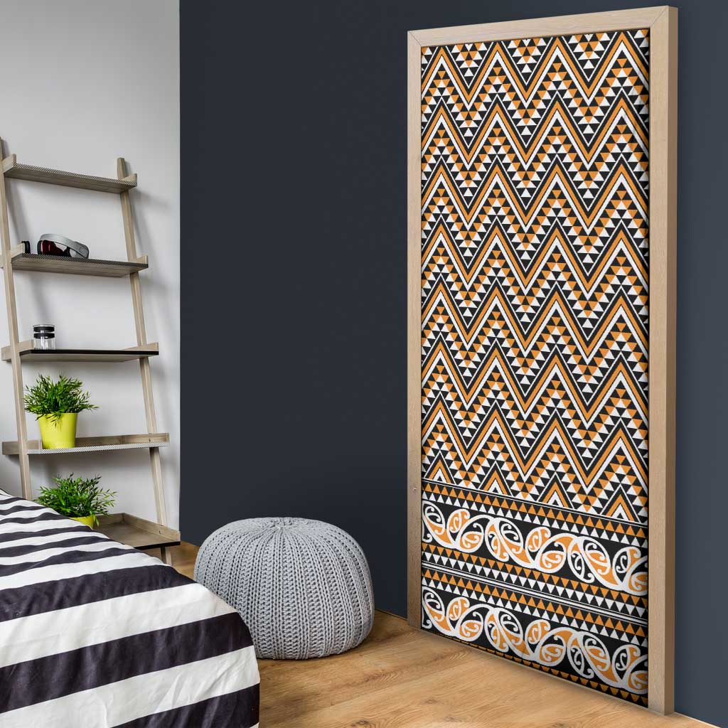 New Zealand Maori Niho Taniwha Door Cover Karaka Mangopare and Puhoro Pattern - Polynesian Pride